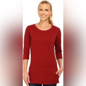 Toad&Co 3/4 Sleeve Ursa Tunic, brick Red, M, MSRP $68